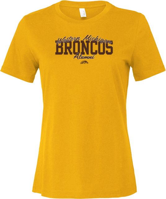 Western Michigan Bella + Canvas Womens Relaxed Cotton T Shirt Arched Script Western Michigan Broncos Alumni - ONLINE ONLY