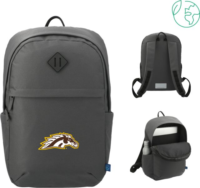 Western Michigan Repreve Ocean Commuter Computer Backpack WMU Bronco Head Mascot - ONLINE ONLY