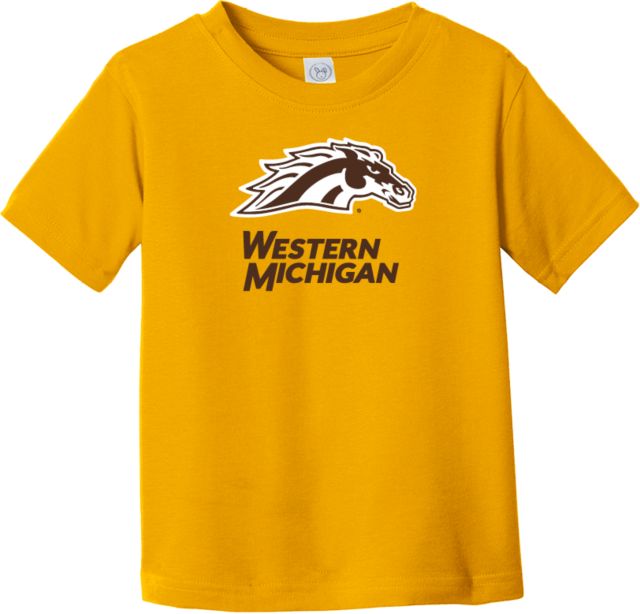 Western Michigan Toddler T Shirt Western Michigan with Bronco Head Mascot - ONLINE ONLY