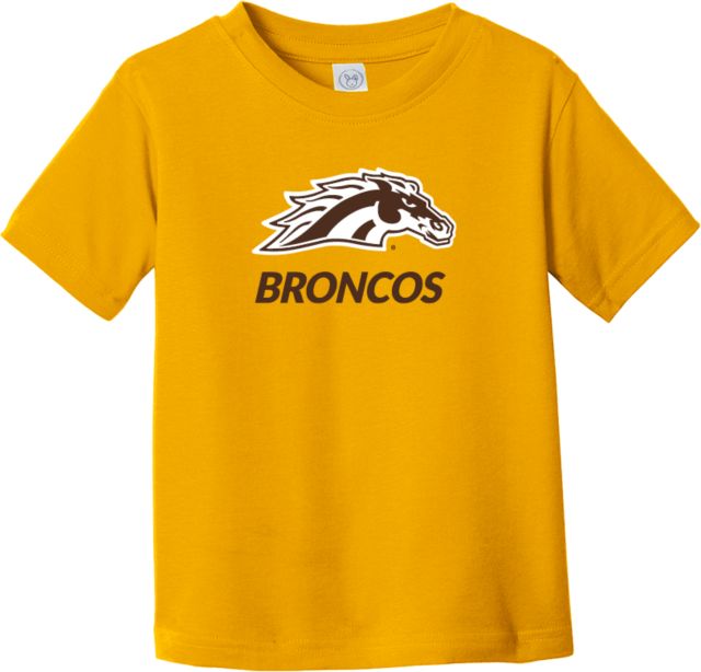 Western Michigan Toddler T Shirt Broncos with Bronco Head Mascot Gold Western Michigan University
