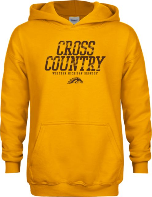 Western Michigan Youth Fleece Hoodie Western Michigan Broncos Cross Country Design - ONLINE ONLY