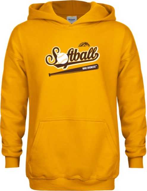 Western Michigan Youth Fleece Hoodie Western Michigan Broncos Softball Design - ONLINE ONLY