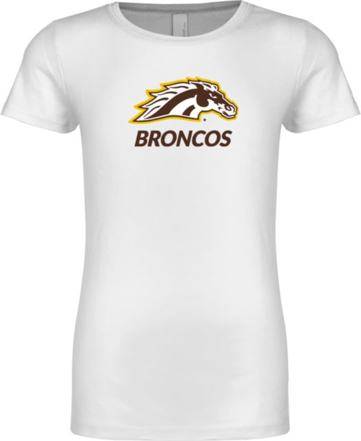 Western Michigan Next Level Girls Fashion Fit T Shirt Broncos with Bronco Head Mascot - ONLINE ONLY