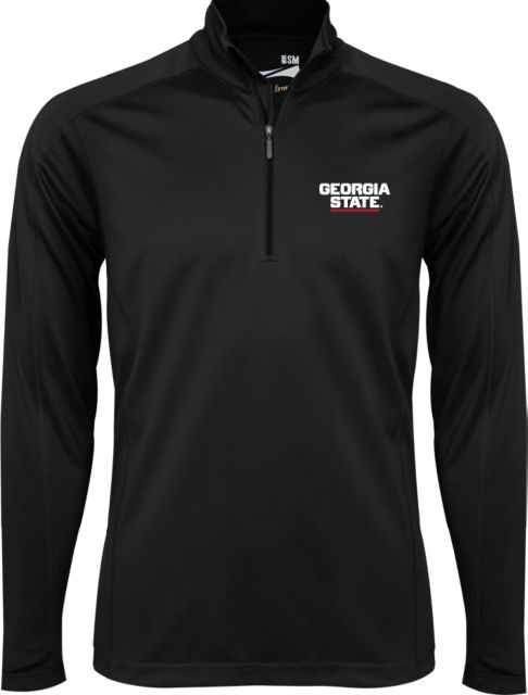 Georgia State Syntrel Interlock 1/4 Zip Stacked Logo - ONLINE ONLY