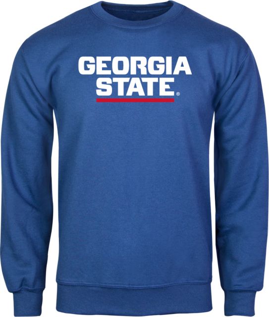 Georgia State Fleece Crew Stacked Logo - ONLINE ONLY