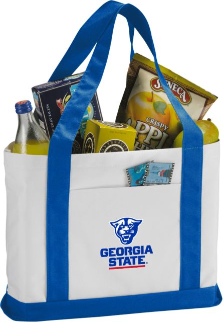 Georgia State Contender White/Royal Canvas Tote Primary Logo - ONLINE ONLY