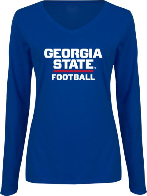 Georgia State Womens Long Sleeve V Neck Tee GSU Football - ONLINE ONLY