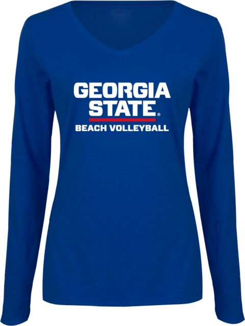 Georgia State Womens Long Sleeve V Neck Tee GSU Beach Volleyball - ONLINE ONLY