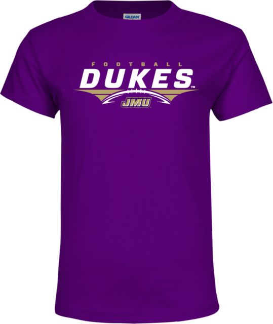James Madison Youth T-Shirt Dukes Football Flat Over Ball - ONLINE ONLY