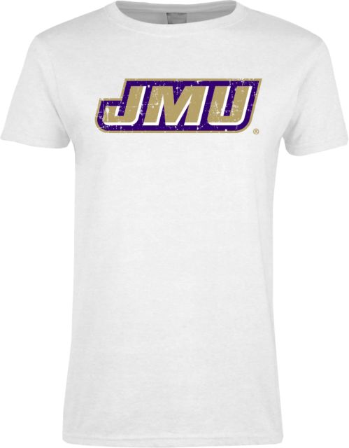 James Madison Ladies T-Shirt Primary Logo Distressed - ONLINE ONLY