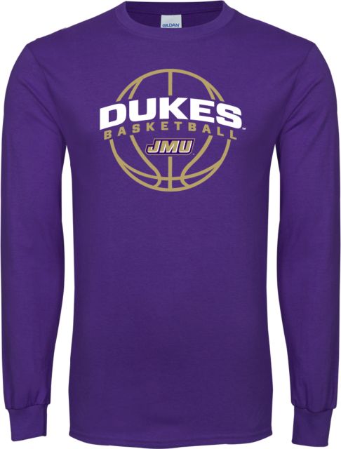 James Madison Long Sleeve T-Shirt Dukes Basketball Arched w/ Ball - ONLINE ONLY
