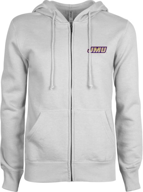 James Madison ENZA Ladies Fleece Full Zip Hoodie Primary Logo - ONLINE ONLY