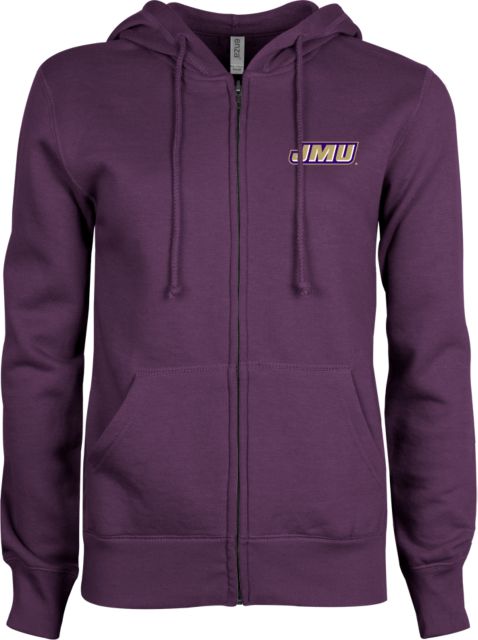 James Madison ENZA Ladies Fleece Full Zip Hoodie Primary Logo - ONLINE ONLY