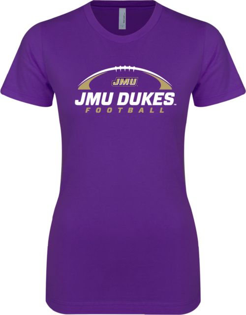 James Madison Next Level Ladies SoftStyle Junior Fitted Tee JMU Dukes Football Under Ball - ONLINE ONLY