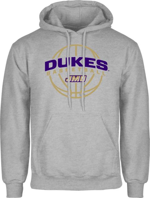 James Madison Fleece Hoodie Dukes Basketball Arched w/ Ball - ONLINE ONLY