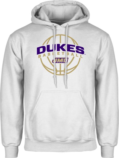 James Madison Fleece Hoodie Dukes Basketball Arched w/ Ball - ONLINE ONLY