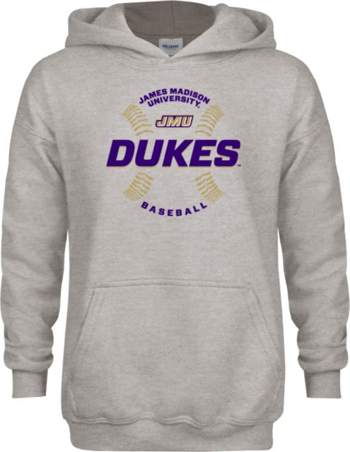 James Madison Youth Fleece Hood Dukes Baseball w/ Seams - ONLINE ONLY