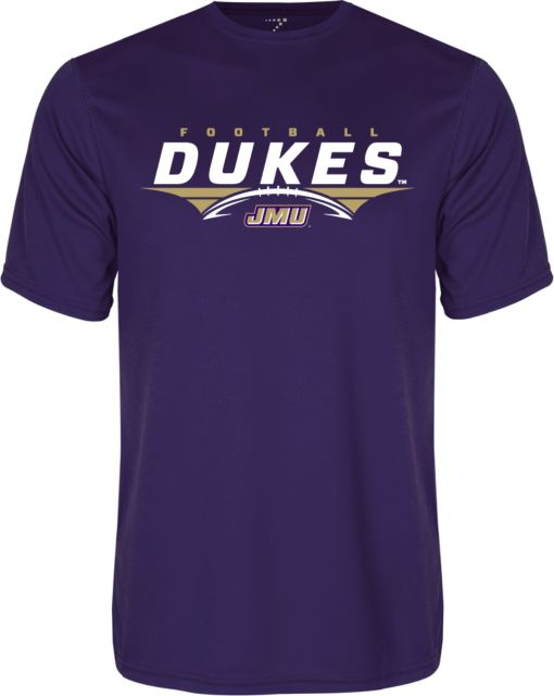 James Madison Syntrel Performance Tee Dukes Football Flat Over Ball - ONLINE ONLY