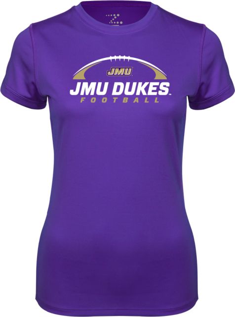 James Madison Ladies Syntrel Performance Tee JMU Dukes Football Under Ball - ONLINE ONLY