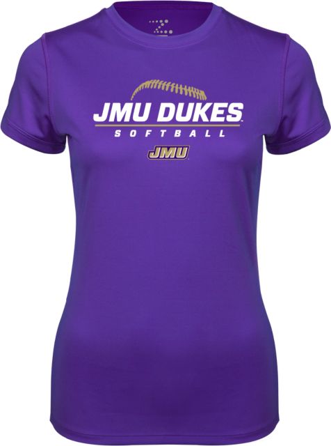 James Madison Ladies Syntrel Performance Tee JMU Dukes Softball Stacked - ONLINE ONLY