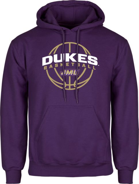 James Madison Fleece Hoodie Dukes Basketball Arched w/ Ball - ONLINE ONLY