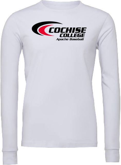 Cochise College Bella + Canvas Jersey Cotton Long Sleeve T Shirt Cochise College Apaches Baseball - ONLINE ONLY