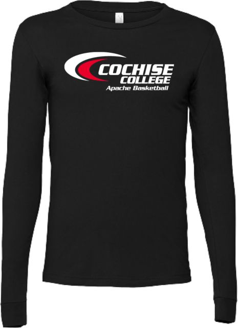 Cochise College Bella + Canvas Jersey Cotton Long Sleeve T Shirt Cochise College Apaches Basketball - ONLINE ONLY