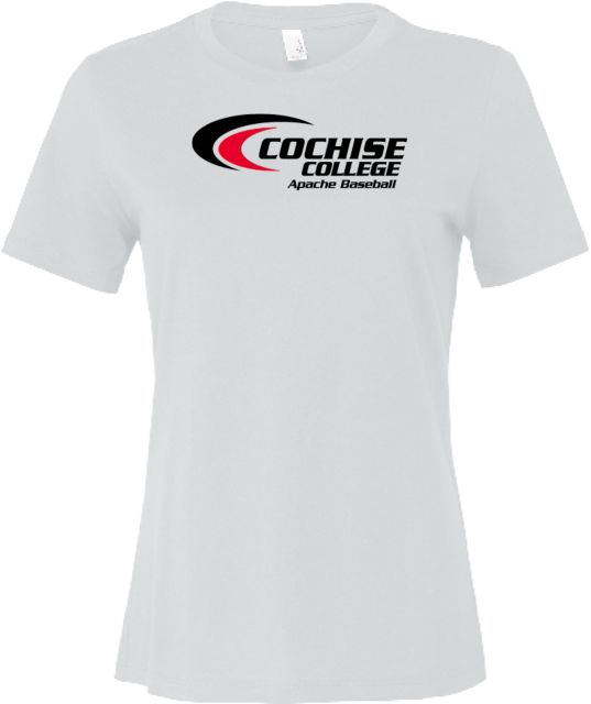 Cochise College Bella + Canvas Womens Relaxed Cotton T Shirt Cochise College Apaches Baseball - ONLINE ONLY
