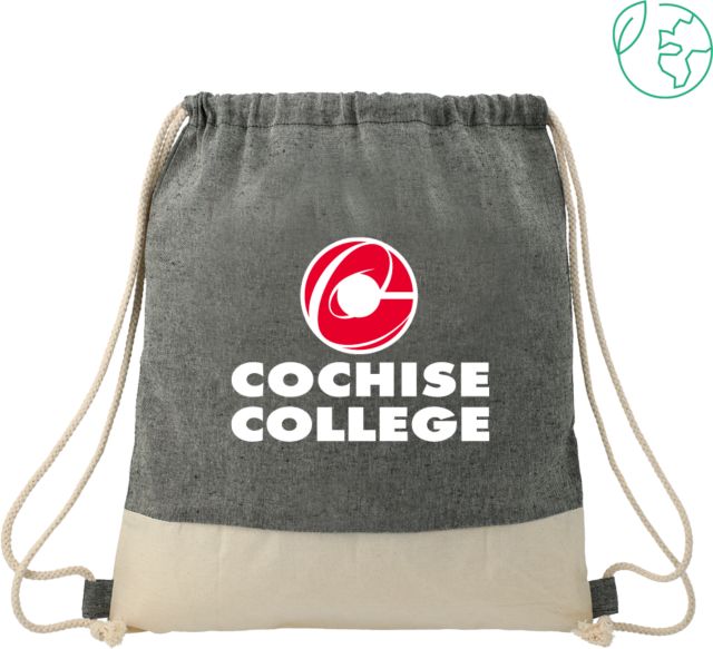 Cochise College Split Recycled Cotton Drawstring Bag Cochise College Stacked - ONLINE ONLY