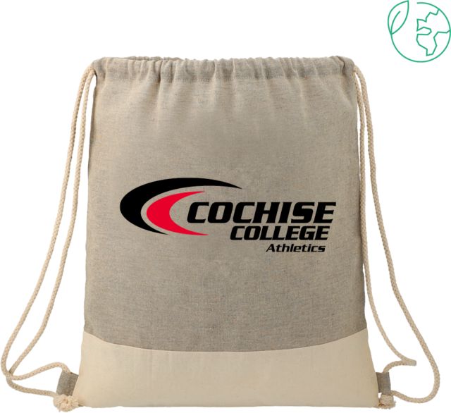 Cochise College Split Recycled Cotton Grey/Natural Drawstring Bag Cochise College Athletic Mark - ONLINE ONLY