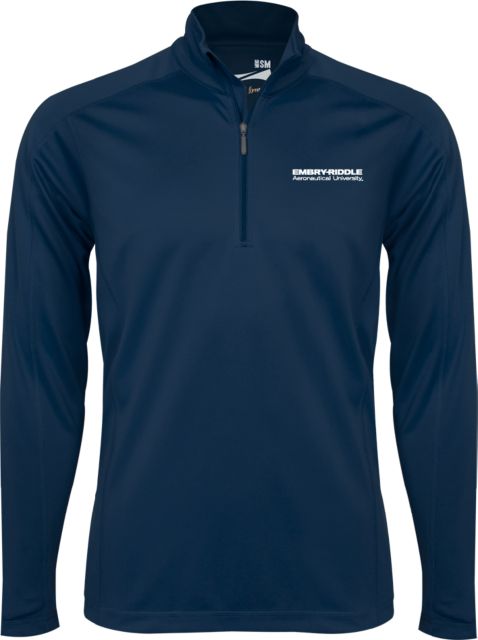 Embry Riddle Worldwide Syntrel Interlock 1/4 Zip ERAU Wordmark - ONLINE ONLY