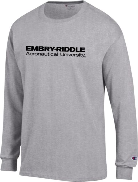 Embry Riddle Worldwide Champion Long Sleeve T Shirt ERAU Wordmark - ONLINE ONLY