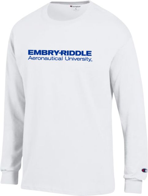 Embry Riddle Worldwide Champion Long Sleeve T Shirt ERAU Wordmark - ONLINE ONLY