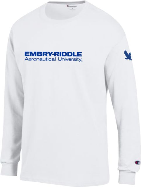 Embry Riddle Worldwide Champion Long Sleeve T Shirt ERAU Wordmark - ONLINE ONLY