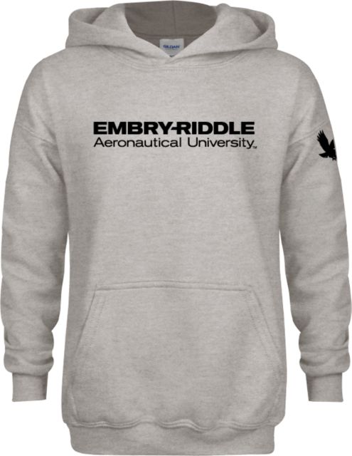 Embry Riddle Worldwide Youth Fleece Hood ERAU Wordmark - ONLINE ONLY