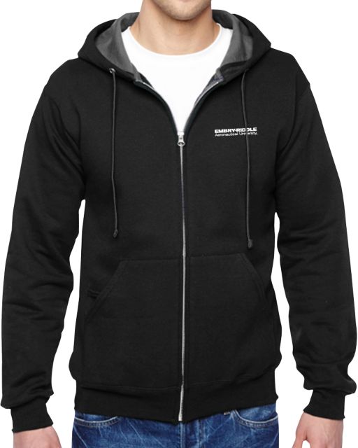 Embry Riddle Worldwide Fleece Full Zip Hoodie ERAU Wordmark - ONLINE ONLY