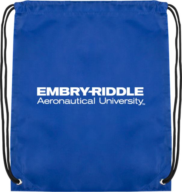 Embry Riddle Worldwide Drawstring Backpack ERAU Wordmark - ONLINE ONLY