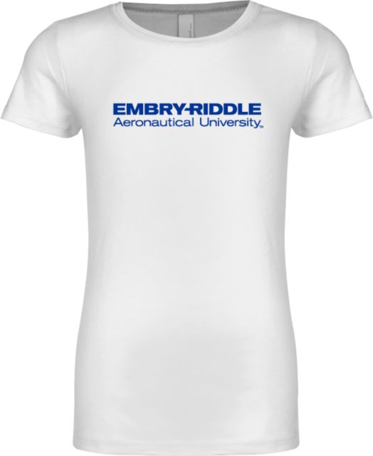 Embry Riddle Worldwide Next Level Girls Fashion Fit T Shirt ERAU Wordmark - ONLINE ONLY