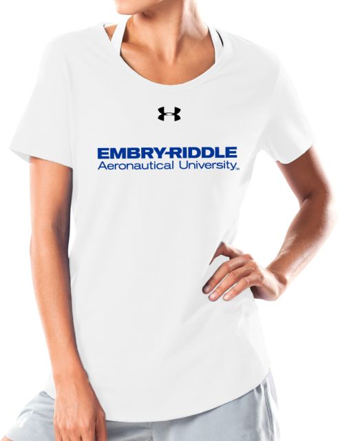 Embry Riddle Worldwide Under Armour Charged Cotton Tee ERAU Wordmark - ONLINE ONLY