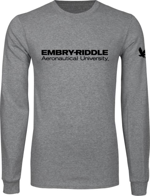 Embry Riddle Worldwide Long Sleeve T Shirt ERAU Wordmark - ONLINE ONLY