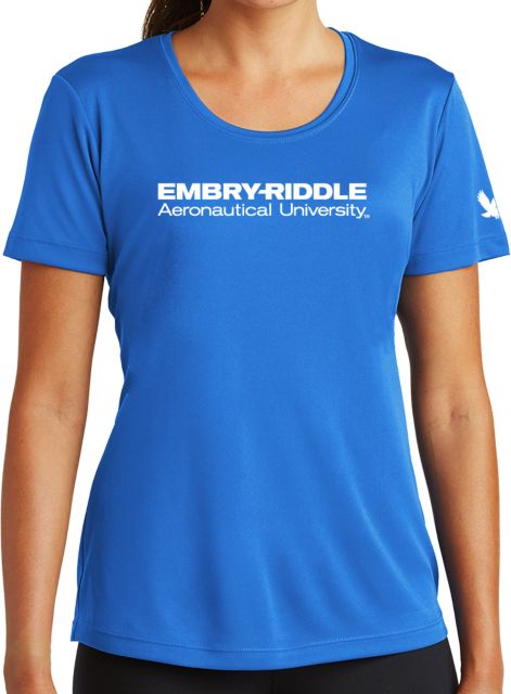Embry Riddle Worldwide Womens Performance Short Sleeve Tee ERAU Wordmark - ONLINE ONLY