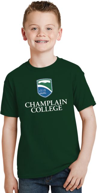 Champlain Youth T-Shirt Champlain College w/ Shield Stacked - ONLINE ONLY