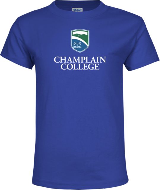 Champlain Youth T Shirt Champlain College w/ Shield Stacked - ONLINE ONLY