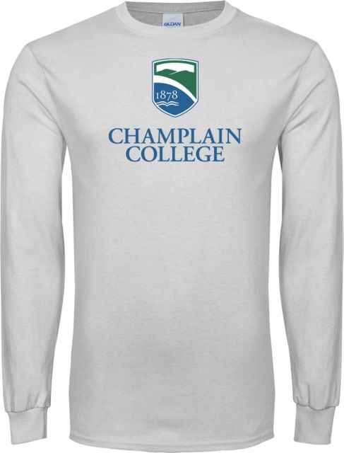 Champlain Long Sleeve T Shirt Champlain College w/ Shield Stacked - ONLINE ONLY