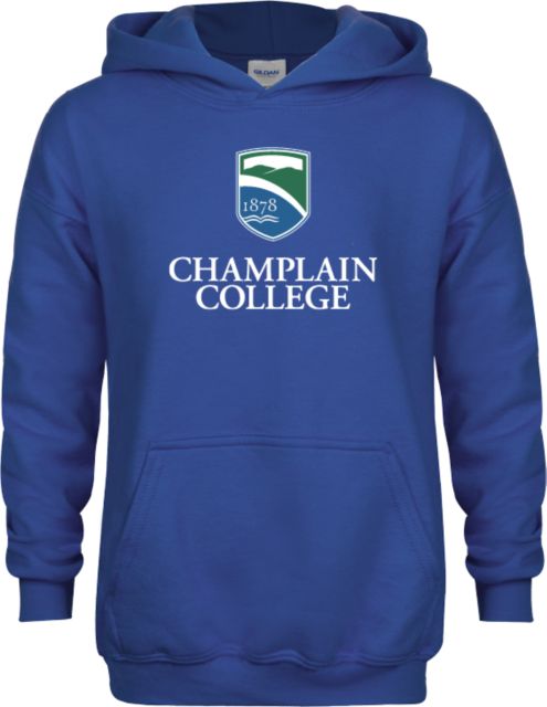 Champlain Youth Fleece Hoodie Champlain College w/ Shield Stacked - ONLINE ONLY