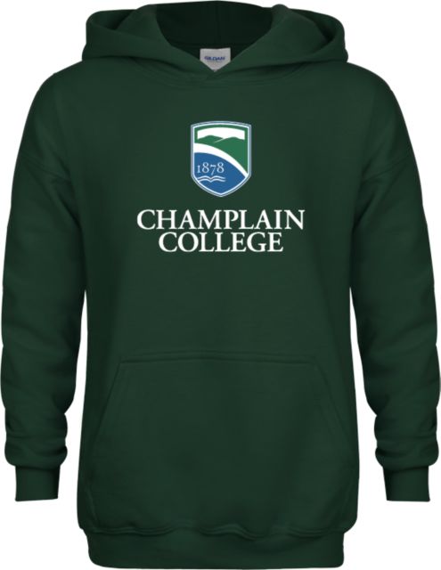 Champlain Youth Fleece Hoodie Champlain College w/ Shield Stacked - ONLINE ONLY