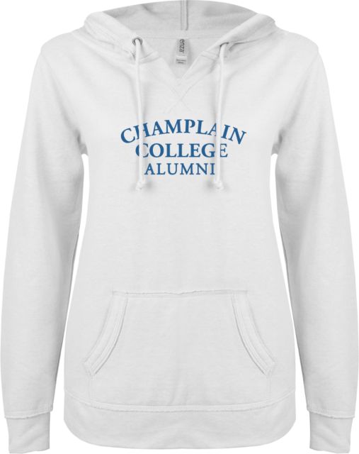 Champlain ENZA Ladies V Notch Raw Edge Fleece Hoodie Alumni - ONLINE ONLY