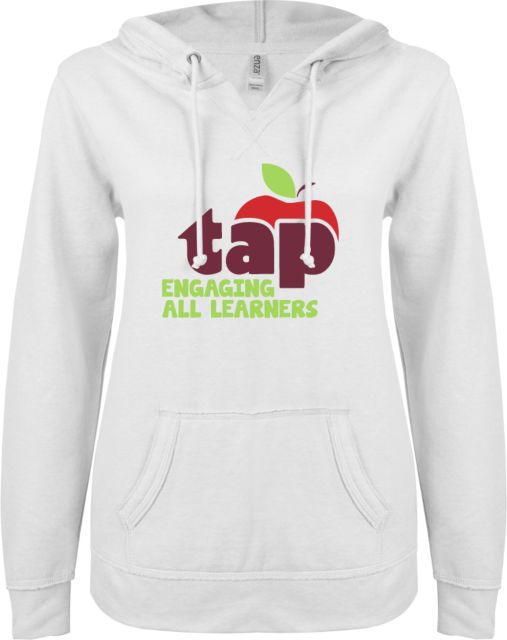 Champlain ENZA Ladies V Notch Raw Edge Fleece Hoodie Engaging all Learners - ONLINE ONLY
