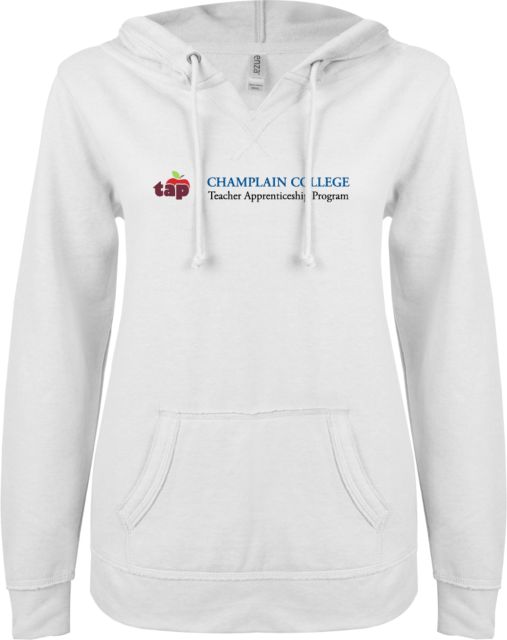 Champlain ENZA Ladies V Notch Raw Edge Fleece Hoodie Tap Lock Up - ONLINE ONLY