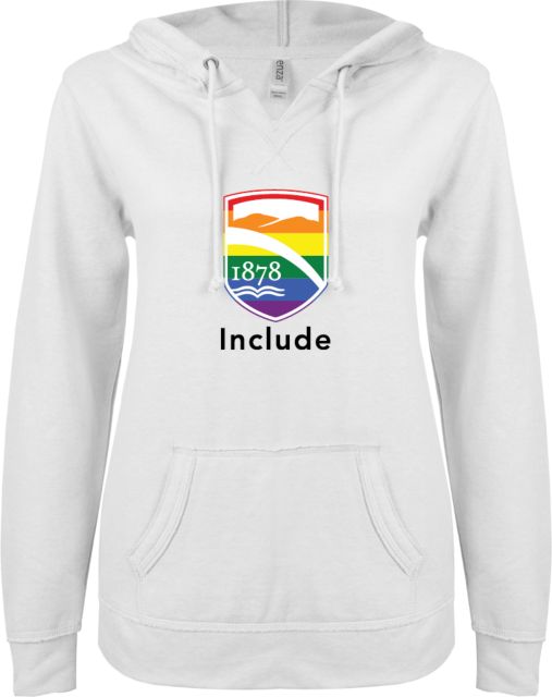 Champlain ENZA Ladies V Notch Raw Edge Fleece Hoodie Include Shield - ONLINE ONLY